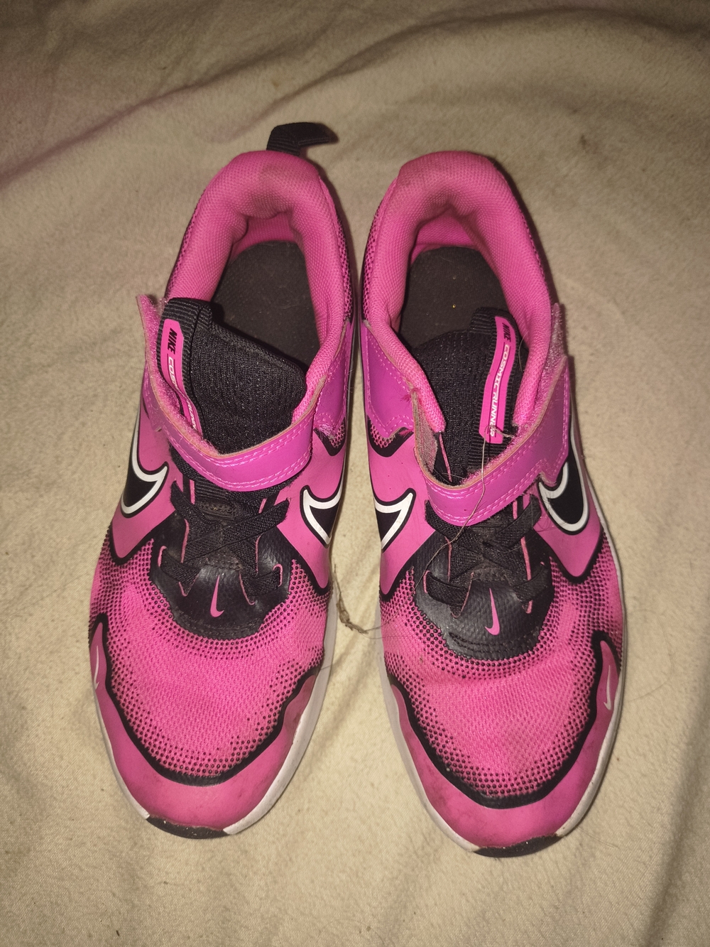 Nike Kids Pink and Black Velcro Sneakers